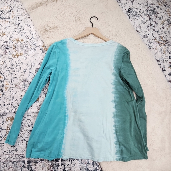 LOGO by Lori Goldstein Fade-Out Tie-Dye Long Sleeve Top US Medium - Picture 11 of 11